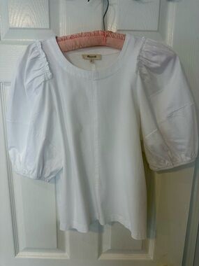 Madewell White Puff Sleeve Blouse
